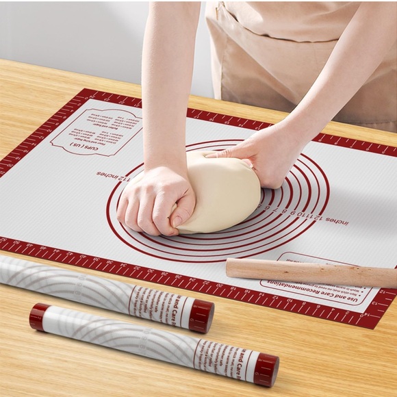 Bread Mat Silicone Non Stick Pastry Mat Oven Liner Baking Supplies Sheet Red SR4 - Picture 1 of 6